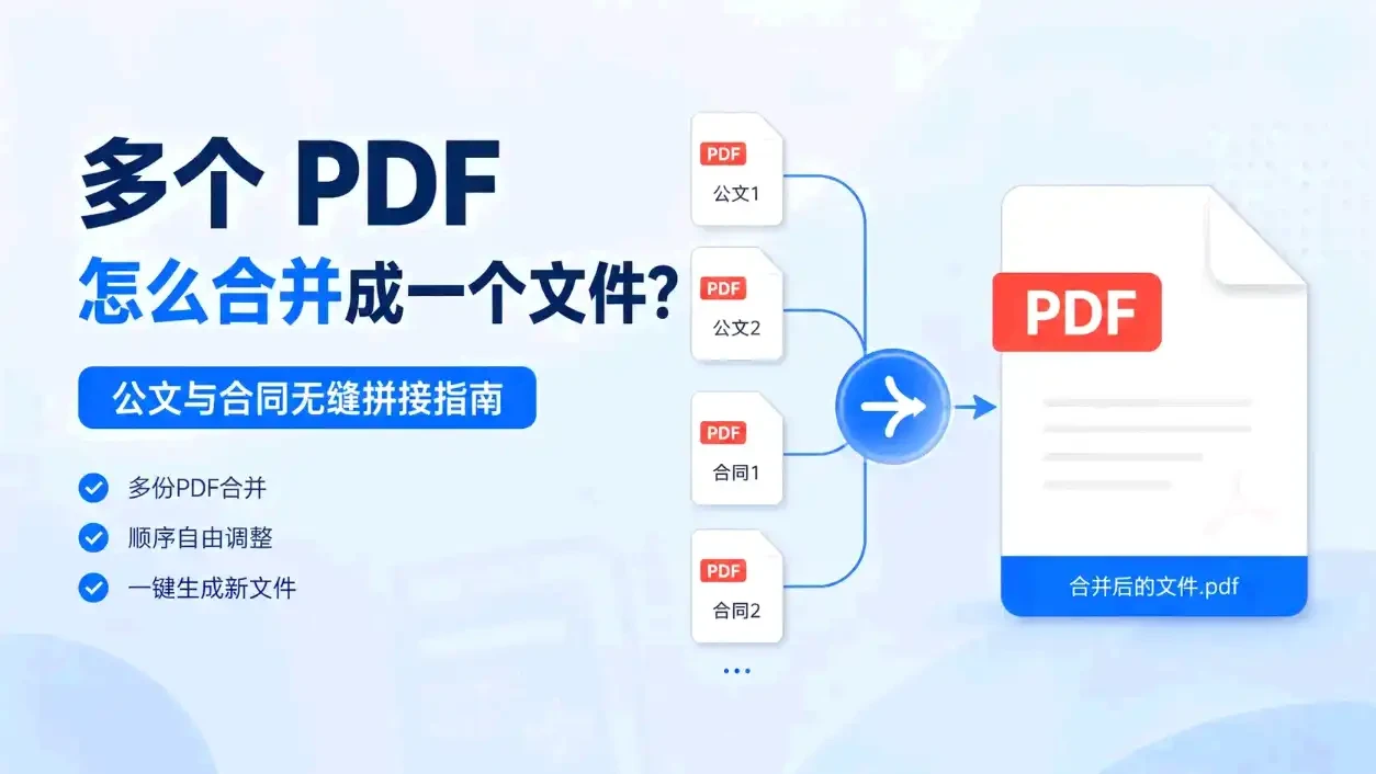 多个 PDF 怎么合并成一个文件？公文与合同无缝拼接指南