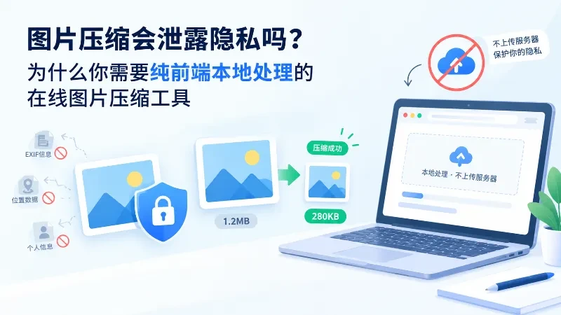 图片压缩会泄露隐私吗？为什么你需要纯前端本地处理的在线图片压缩工具