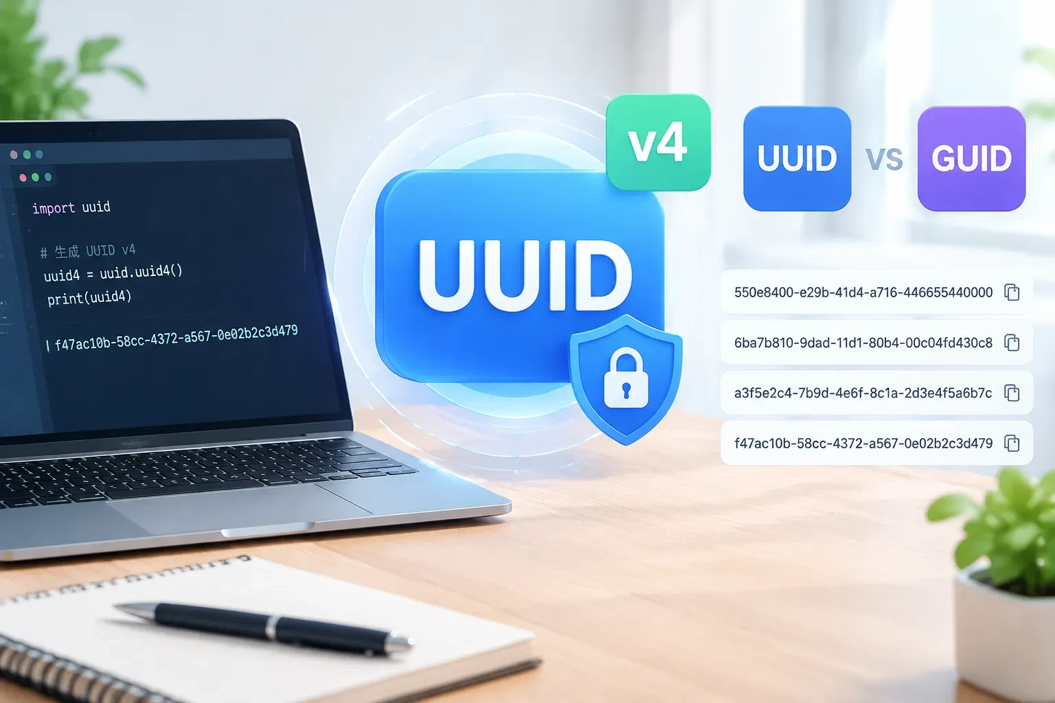 UUID生成器怎么用？UUID与GUID区别、UUID v4随机唯一标识符生成详解