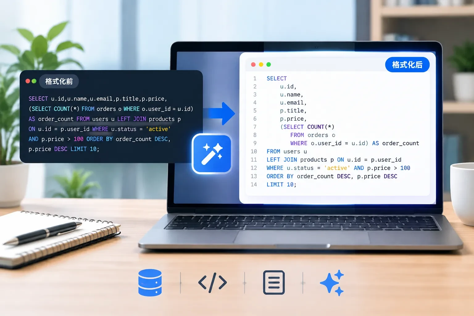 长串复杂的SQL语句怎么排版？在线SQL格式化美化工具与可读性优化技巧