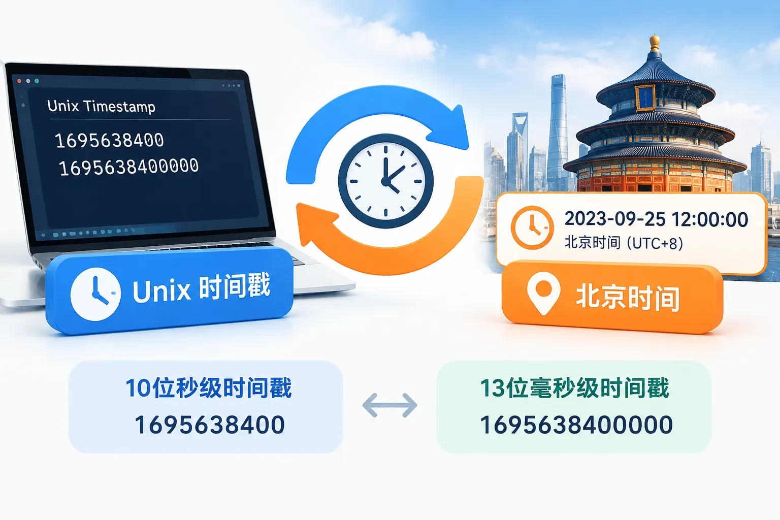 Unix时间戳与北京时间怎么相互转换？10位秒与13位毫秒时间戳转换全攻略